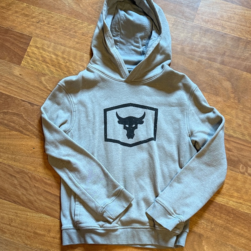 Under Armour Gray Hoodie with Bull Emblem